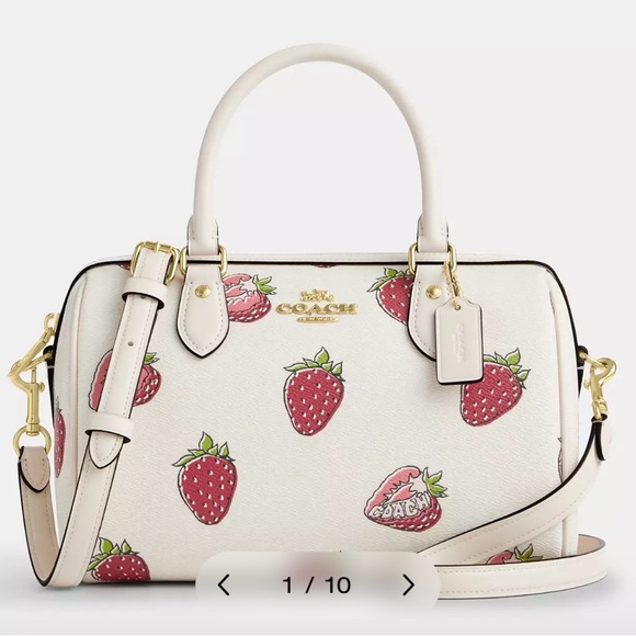 Coach Handbags - Coach Rowan Satchel Bag With Strawberry Print🍓✨